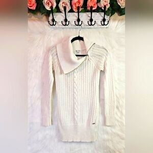 Guess Women's Classic Collegiate Sweater w/ Zippered Shawl Collar